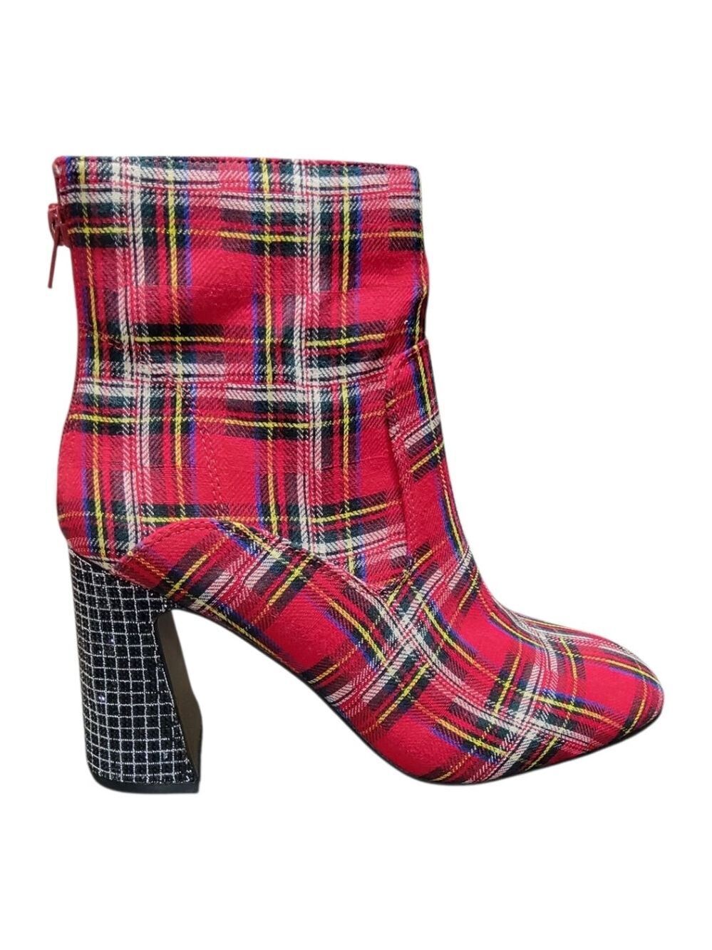 BETSEY JOHNSON PLAID BLANCHE BOOTS WOMEN'S SIZE 10